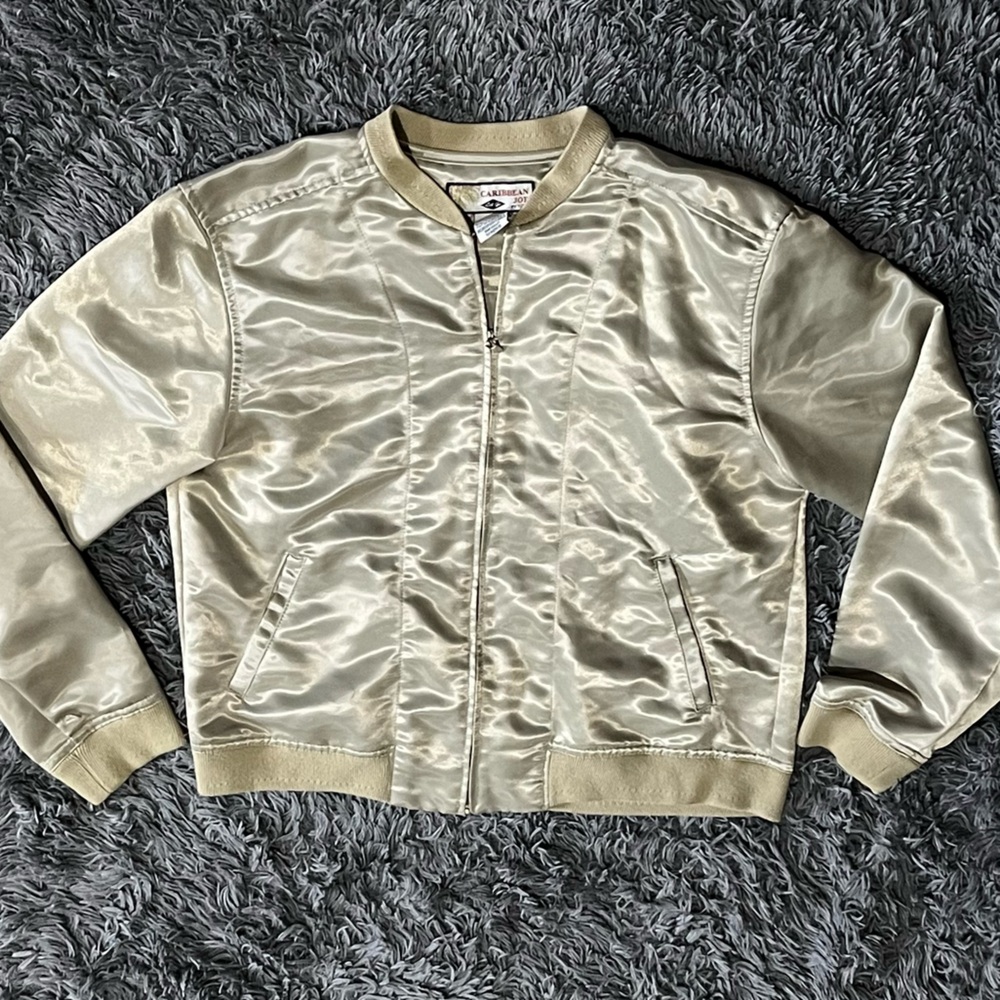 Vintage Caribbean Joe women’s satin bomber jacket